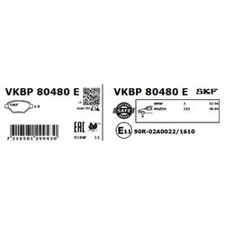 Sada brzdových platničiek kotúčovej brzdy SKF VKBP 80480 E - obr. 2
