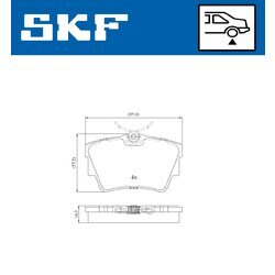 Sada brzdových platničiek kotúčovej brzdy SKF VKBP 90021 - obr. 2
