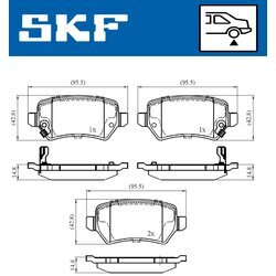 Sada brzdových platničiek kotúčovej brzdy SKF VKBP 90032 A - obr. 5