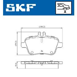 Sada brzdových platničiek kotúčovej brzdy SKF VKBP 90056 - obr. 6
