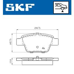 Sada brzdových platničiek kotúčovej brzdy SKF VKBP 90315