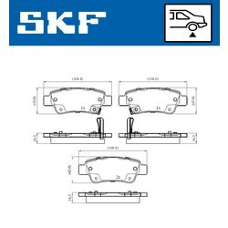 Sada brzdových platničiek kotúčovej brzdy SKF VKBP 90439 A