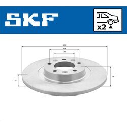 Brzdový kotúč SKF VKBD 90155 S2 - obr. 1