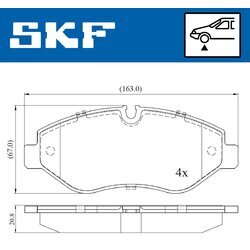 Sada brzdových platničiek kotúčovej brzdy SKF VKBP 80006 - obr. 4