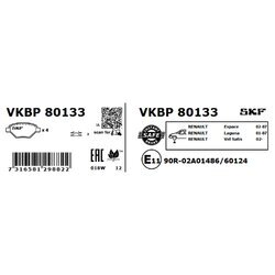 Sada brzdových platničiek kotúčovej brzdy SKF VKBP 80133 - obr. 1