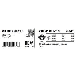 Sada brzdových platničiek kotúčovej brzdy SKF VKBP 80215 - obr. 1