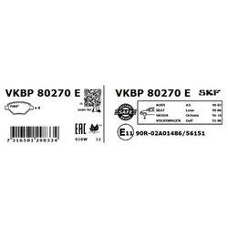 Sada brzdových platničiek kotúčovej brzdy SKF VKBP 80270 E - obr. 1
