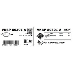Sada brzdových platničiek kotúčovej brzdy SKF VKBP 80301 A - obr. 2