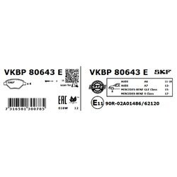 Sada brzdových platničiek kotúčovej brzdy SKF VKBP 80643 E - obr. 1