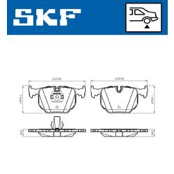 Sada brzdových platničiek kotúčovej brzdy SKF VKBP 90625 - obr. 5