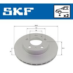Brzdový kotúč SKF VKBD 80177 V2 - obr. 1