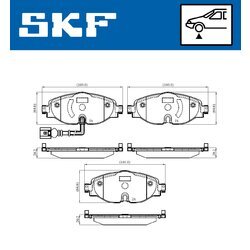 Sada brzdových platničiek kotúčovej brzdy SKF VKBP 80018 E