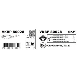 Sada brzdových platničiek kotúčovej brzdy SKF VKBP 80028 - obr. 4