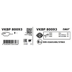 Sada brzdových platničiek kotúčovej brzdy SKF VKBP 80093 - obr. 1