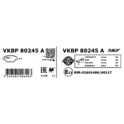 Sada brzdových platničiek kotúčovej brzdy SKF VKBP 80245 A - obr. 1