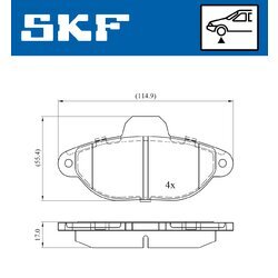 Sada brzdových platničiek kotúčovej brzdy SKF VKBP 80284 E - obr. 2