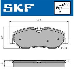 Sada brzdových platničiek kotúčovej brzdy SKF VKBP 80306 - obr. 1