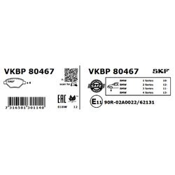 Sada brzdových platničiek kotúčovej brzdy SKF VKBP 80467 - obr. 1