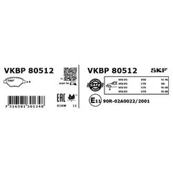 Sada brzdových platničiek kotúčovej brzdy SKF VKBP 80512 - obr. 5