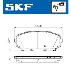 Sada brzdových platničiek kotúčovej brzdy SKF VKBP 80612 A