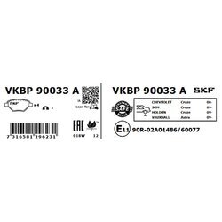 Sada brzdových platničiek kotúčovej brzdy SKF VKBP 90033 A - obr. 1