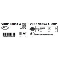 Sada brzdových platničiek kotúčovej brzdy SKF VKBP 90054 A - obr. 1