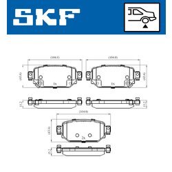 Sada brzdových platničiek kotúčovej brzdy SKF VKBP 90499 A