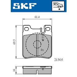 Sada brzdových platničiek kotúčovej brzdy SKF VKBP 90502