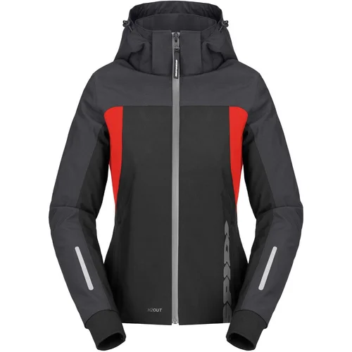 Bunda hoodie H2OUT 2 lady SPIDI D302-189-XL dámska, (čierna/antracit/červená, veľkosť XL)