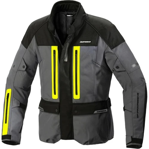 Bunda TRAVELER 3 SPIDI D259-486-M (čierna/sivá/žltá fluo, veľkosť M)