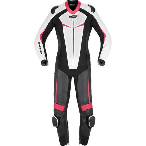 Jednodielna kombinéza TRACK LADY PERFORATED PRO SPIDI Y157-545-42 dámska, (čierna/biela/ružová, veľkosť 42)
