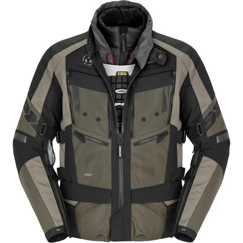 Bunda 4SEASON EVO SPIDI D265-265-4XL (čierna/vojenská zelená, veľkosť 4XL)