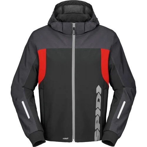 Bunda HOODIE H2OUT SPIDI D299-189-2XL (čierna/antracit/červená, veľkosť 2XL)