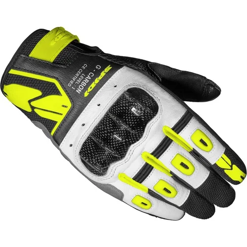 Rukavice G-CARBON LADY SPIDI C92-486-L dámske, (čierna/biela/žltá fluo, veľkosť L)