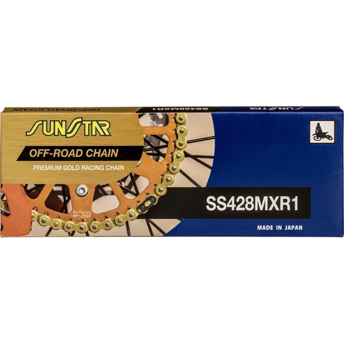 Reťaz 428MXR1 SUNSTAR SS428MXR1-126G (bez krúžkov, zlatá farba, 126 článkov)