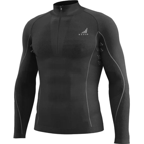 Funkčné tričko s dlhým rukávom a zipovým golierom K-MERINO TECSO WO18024-Z-00-XSS unisex, (čierna, veľkosť XS/S)