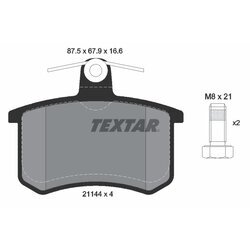 Sada brzdových platničiek kotúčovej brzdy TEXTAR 2114401