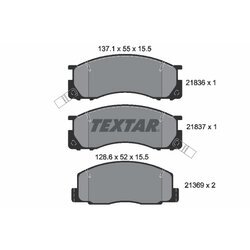 Sada brzdových platničiek kotúčovej brzdy TEXTAR 2183601