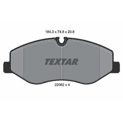 Sada brzdových platničiek kotúčovej brzdy TEXTAR 2206201