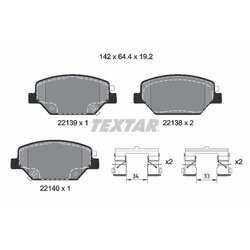 Sada brzdových platničiek kotúčovej brzdy TEXTAR 2213901
