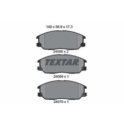 Sada brzdových platničiek kotúčovej brzdy TEXTAR 2406801