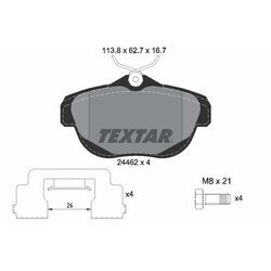 Sada brzdových platničiek kotúčovej brzdy TEXTAR 2446201