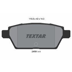 Sada brzdových platničiek kotúčovej brzdy TEXTAR 2458102