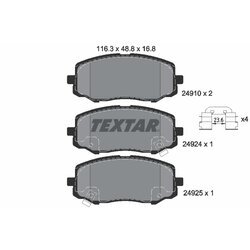 Sada brzdových platničiek kotúčovej brzdy TEXTAR 2491001