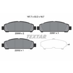 Sada brzdových platničiek kotúčovej brzdy TEXTAR 2599901