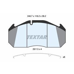 Sada brzdových platničiek kotúčovej brzdy TEXTAR 2911307 - obr. 1