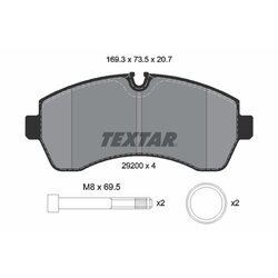 Sada brzdových platničiek kotúčovej brzdy TEXTAR 2920006