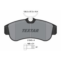 Sada brzdových platničiek kotúčovej brzdy TEXTAR 2154601