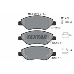 Sada brzdových platničiek kotúčovej brzdy TEXTAR 2247601