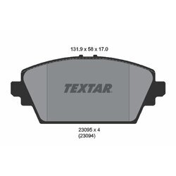 Sada brzdových platničiek kotúčovej brzdy TEXTAR 2309501